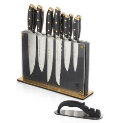 Schmidt Brothers Black & Brass 15-Piece Knife Block Set