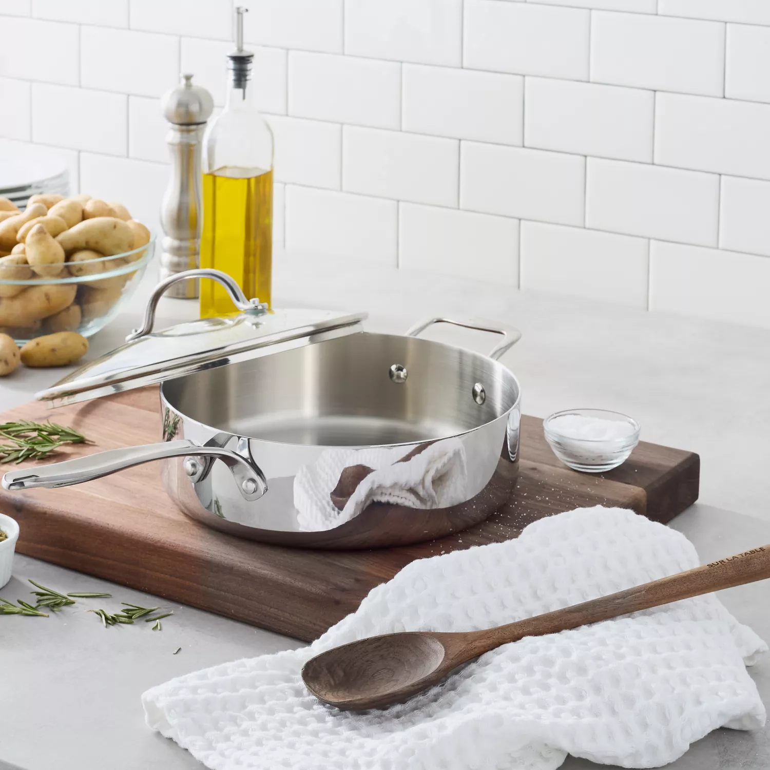 Sur La Table Signature Stainless Steel Sauté Pan, 4 qt. 