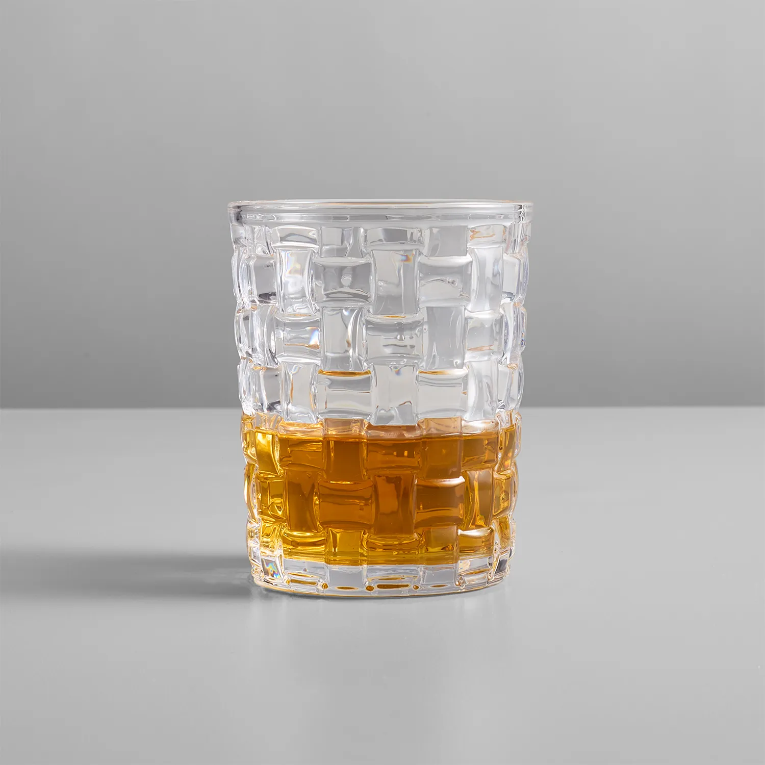 Sur La Table Basketweave Double Old-Fashioned Glass