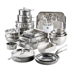 Hestan NanoBond Titanium & Provisions Stainless Steel Mixed 34-Piece Cookware Set