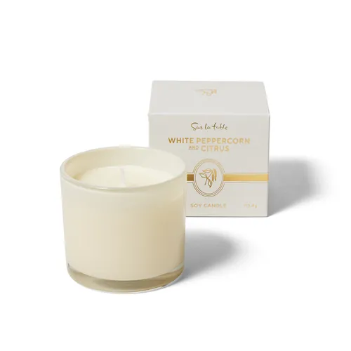 Sur La Table White Peppercorn Candle