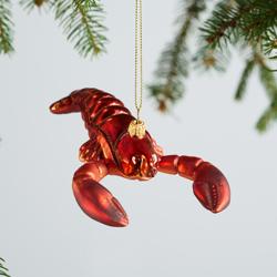 Sur La Table Lobster Glass Ornament, 4.9" Lobster Ornament