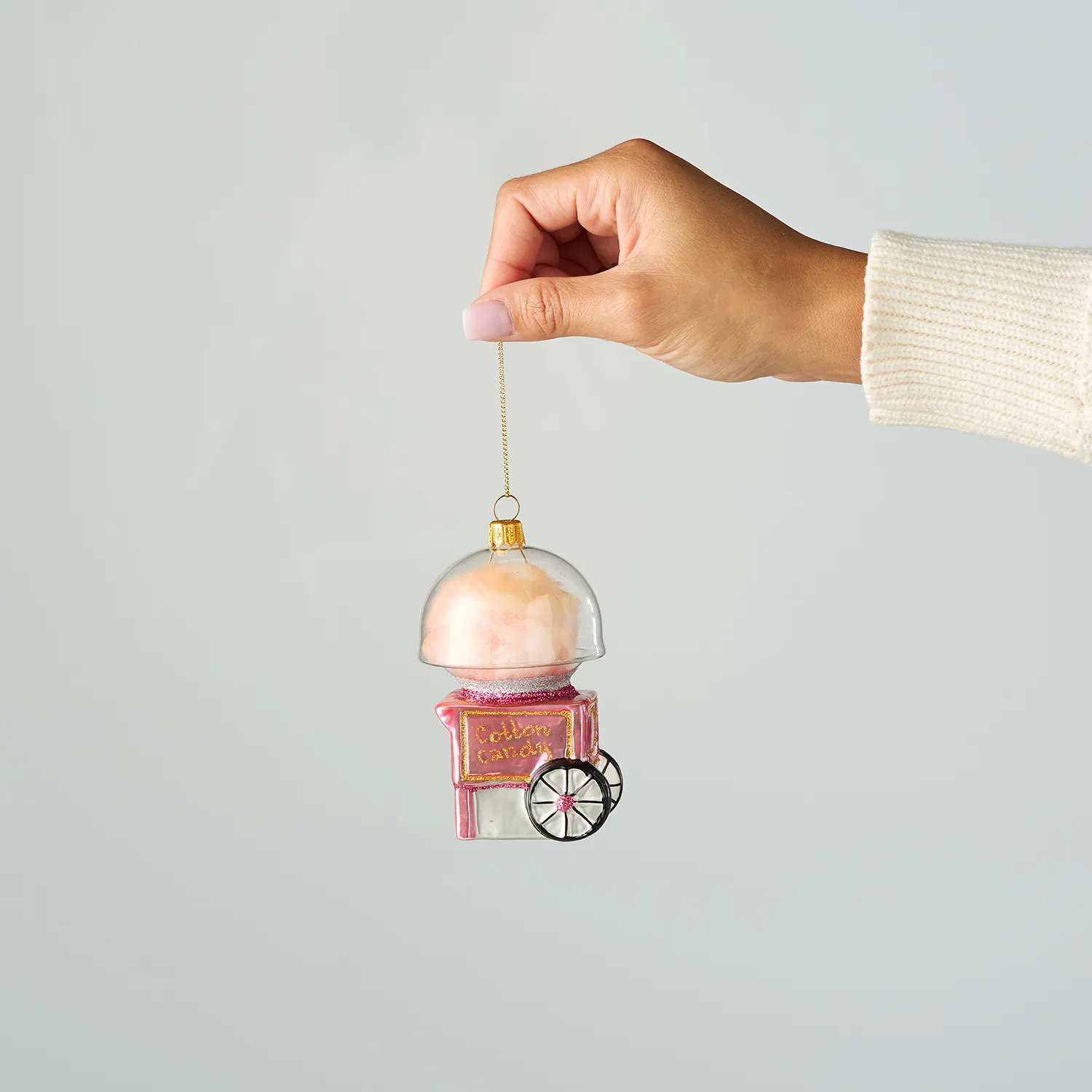 Sur La Table Vintage Cotton Candy Machine Glass Ornament, 4.6"