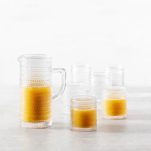 Fortessa Jupiter Pitcher and Double Old Fashioned Glasses, Set of 9