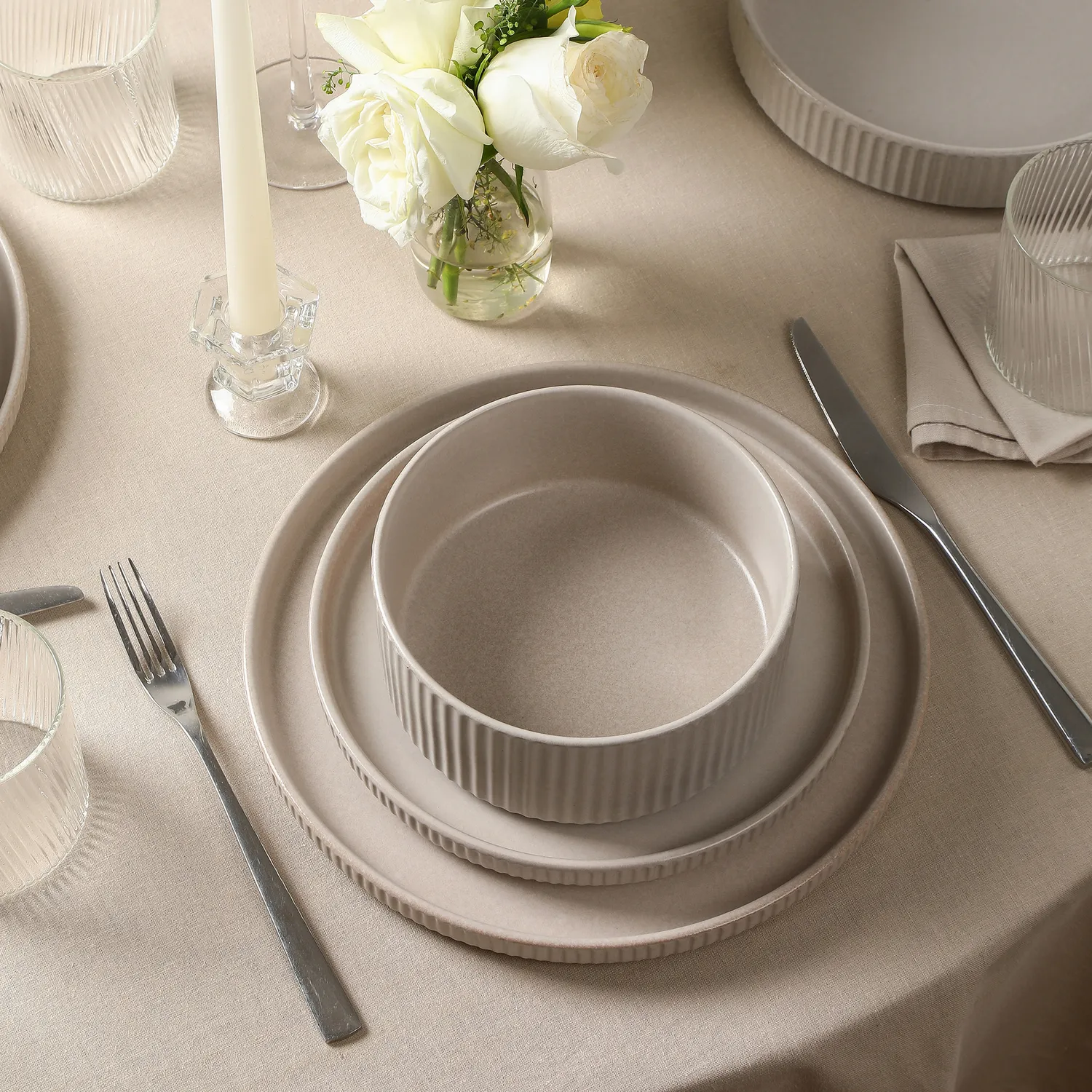 Stone Lain Haven Stoneware 12-Piece Dinnerware Set