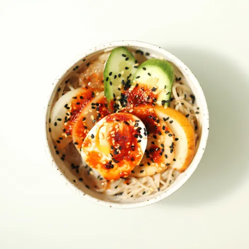 Naengmyeon with Soft Boiled Eggs