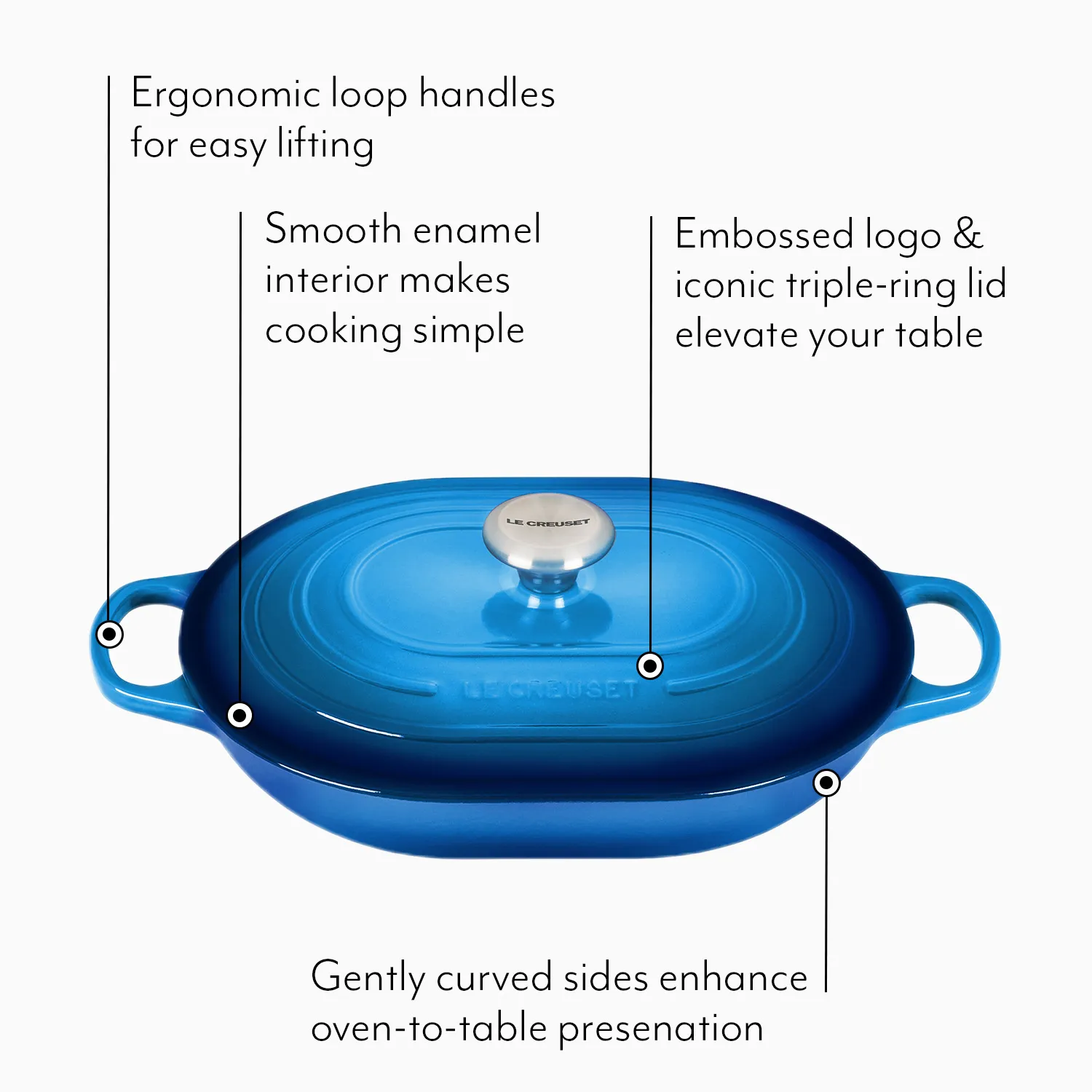 Le Creuset Signature Oval Casserole, 3.75 qt.