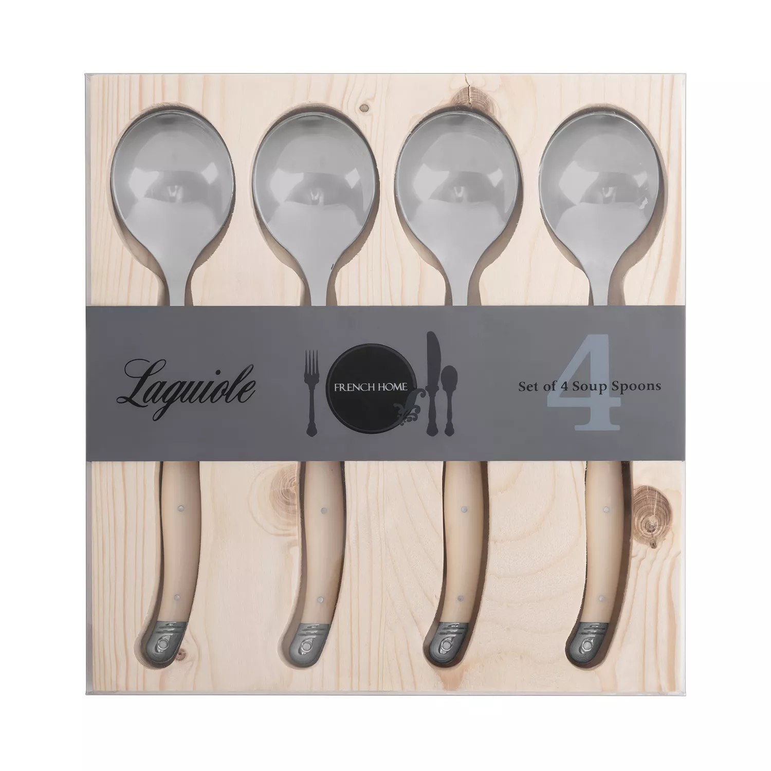 French Home Laguiole Soup Spoons, Set of 4