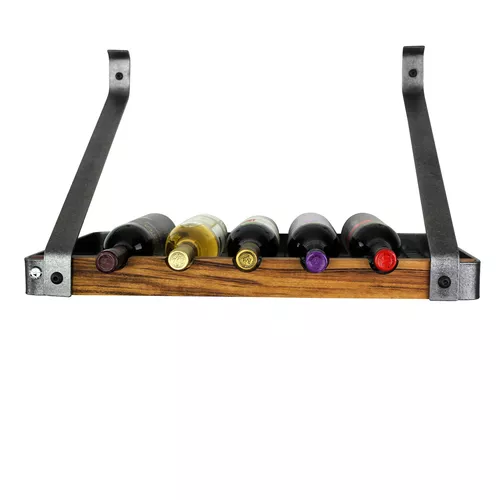 Enclume Hammered Steel &#38; Tigerwood Signature Bookshelf Wine Rack
