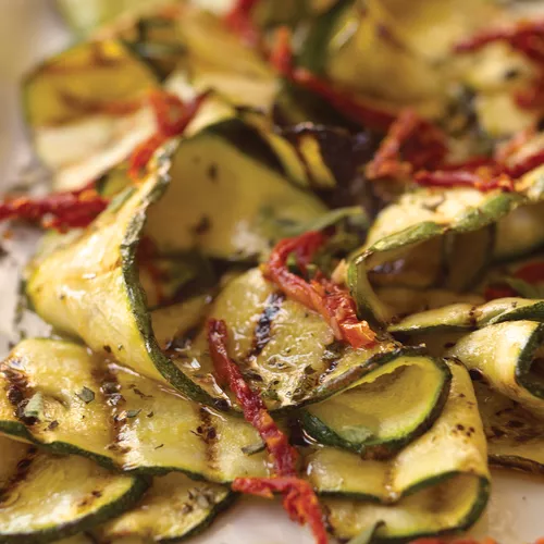 Marinated Grilled Zucchini with Oregano and Dried-Tomato Vinaigrette