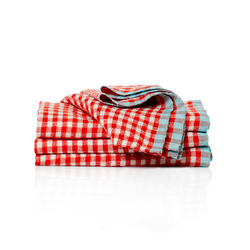 Caravan Two-Tone Check Linen Napkins, Set of 4