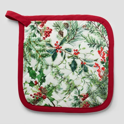 Sur la table Winter Botanical Potholder