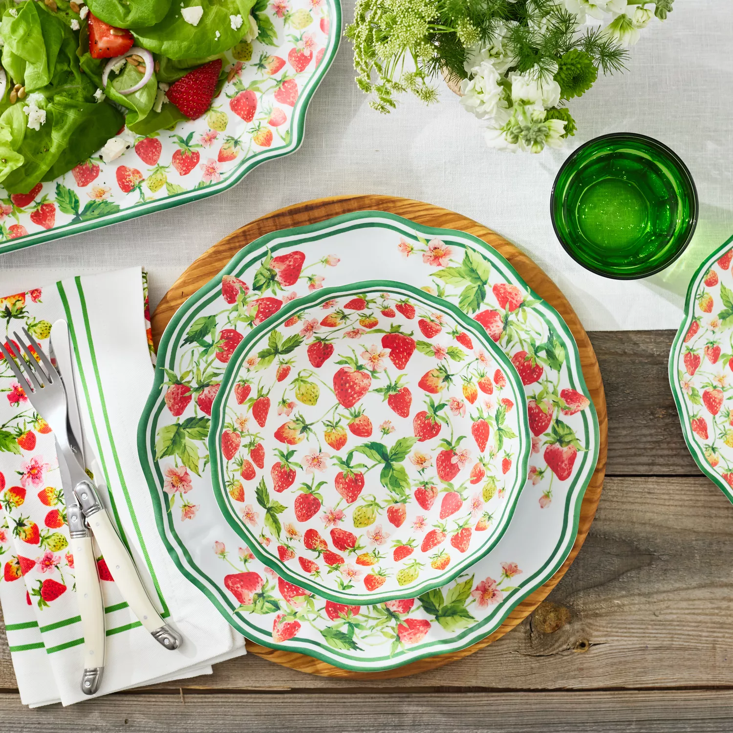 Sur La Table Wild Strawberry Melamine Salad Plate