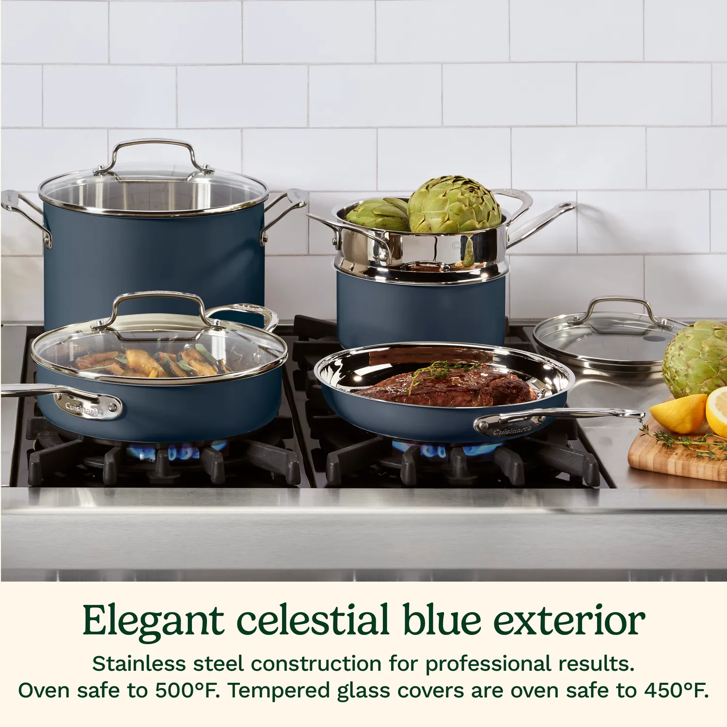Cuisinart Chef's Classic Color Stainless Steel 11-Piece Cookware Set