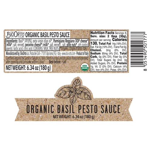 Bio Orto Organic Basil Pesto