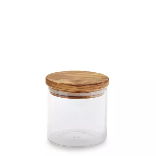 Sur La Table Glass Canister with Olivewood Lid