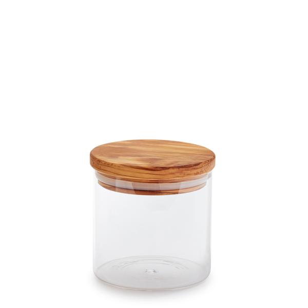 Sur La Table Glass Canister with Olivewood Lid