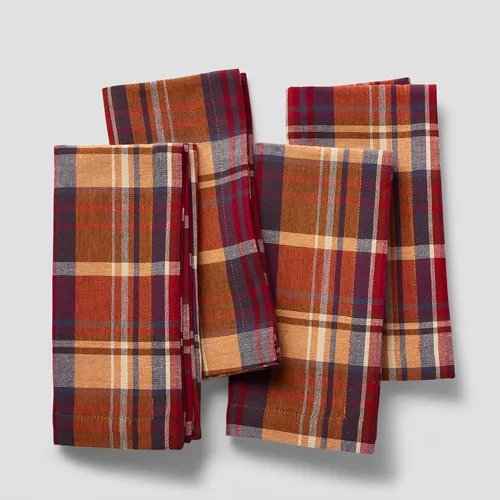 Sur la table Thanksgiving Plaid Napkins, Set of 4