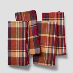 Sur la table Thanksgiving Plaid Napkins, Set of 4 Great Napkins