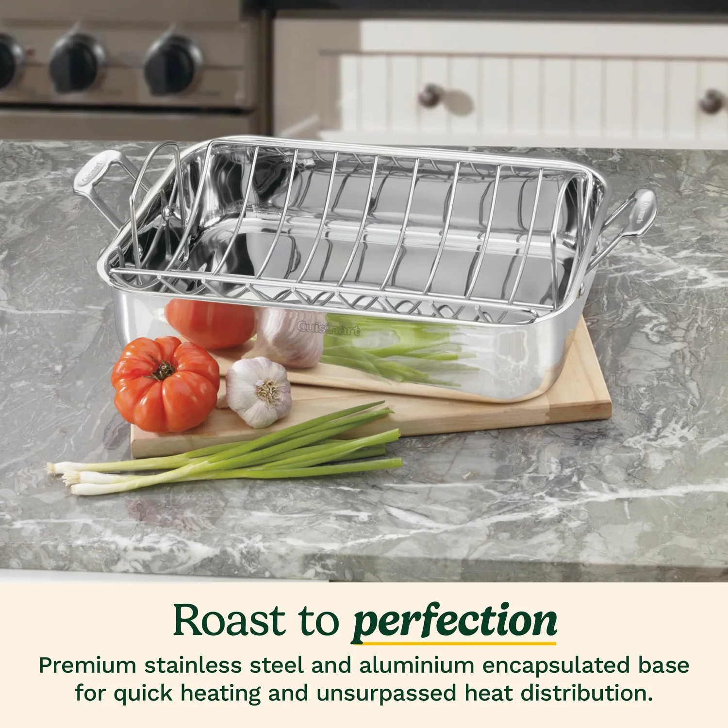 Cuisinart Chef's Classic Stainless Steel Roaster with Rack, 21" x 13"