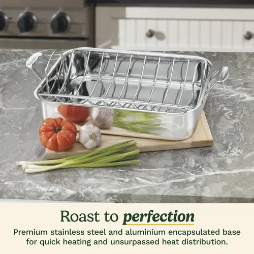 Cuisinart Chef's Classic Stainless Steel Roaster with Rack, 21" x 13"