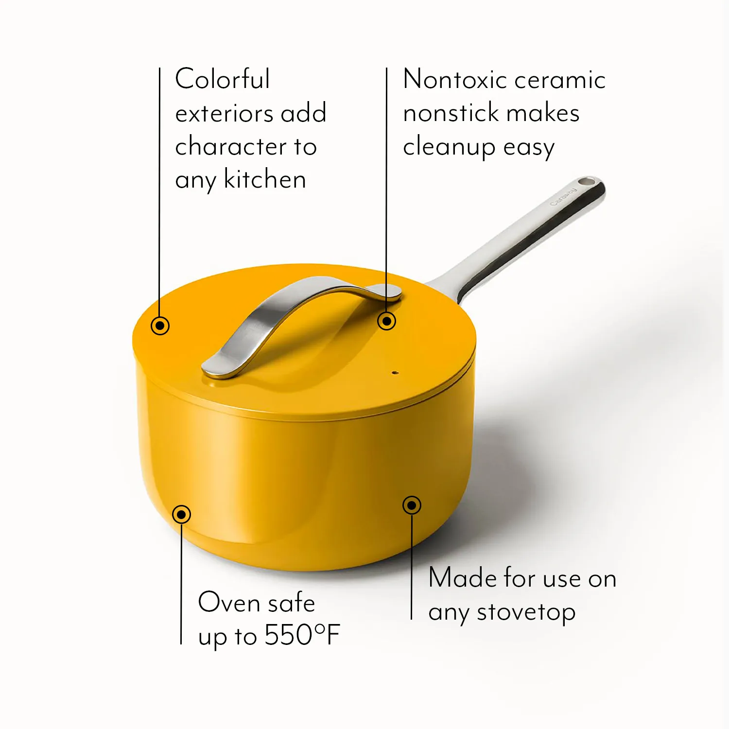 Caraway Ceramic Nonstick Saucepan, 1.75 qt.