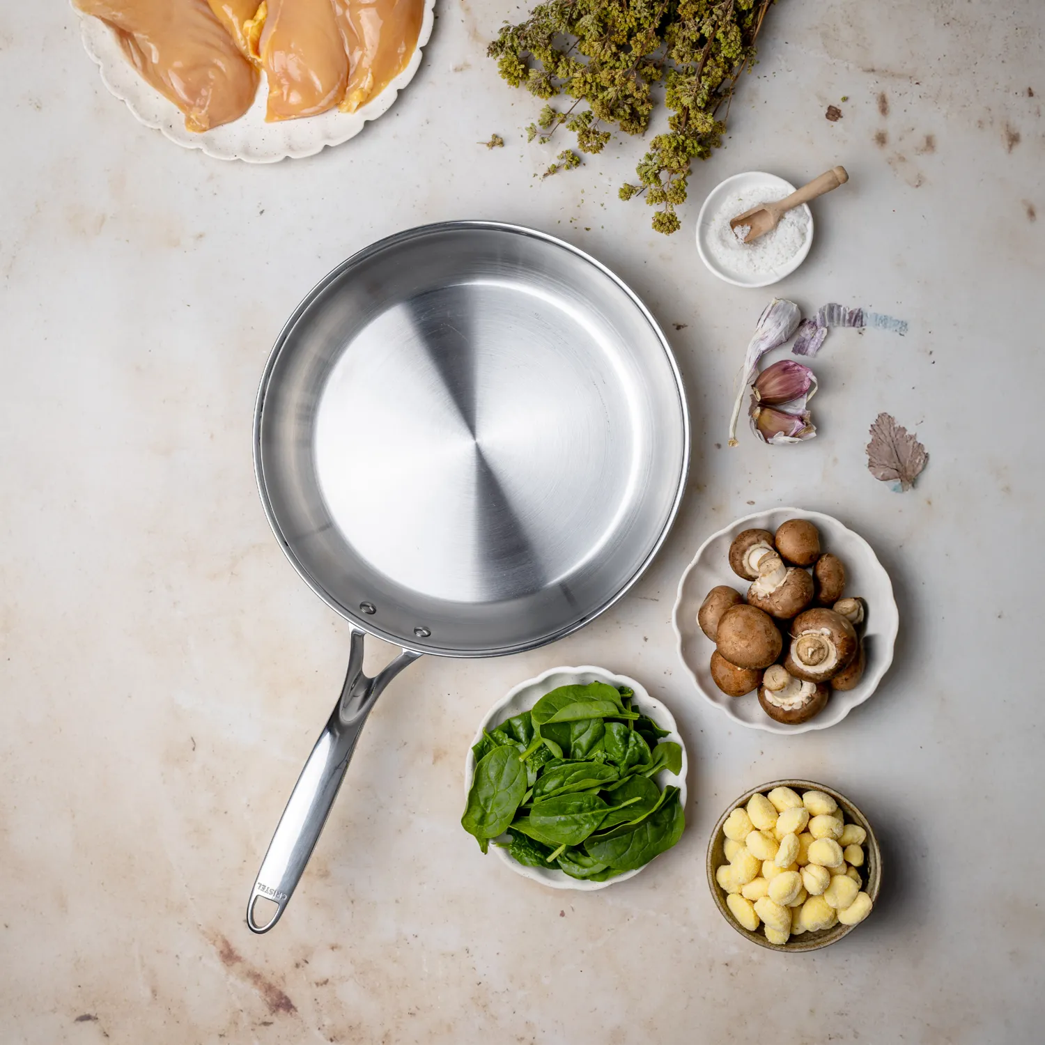 Cristel Castel'Pro Ultraply Professional Stainless Steel Skillet