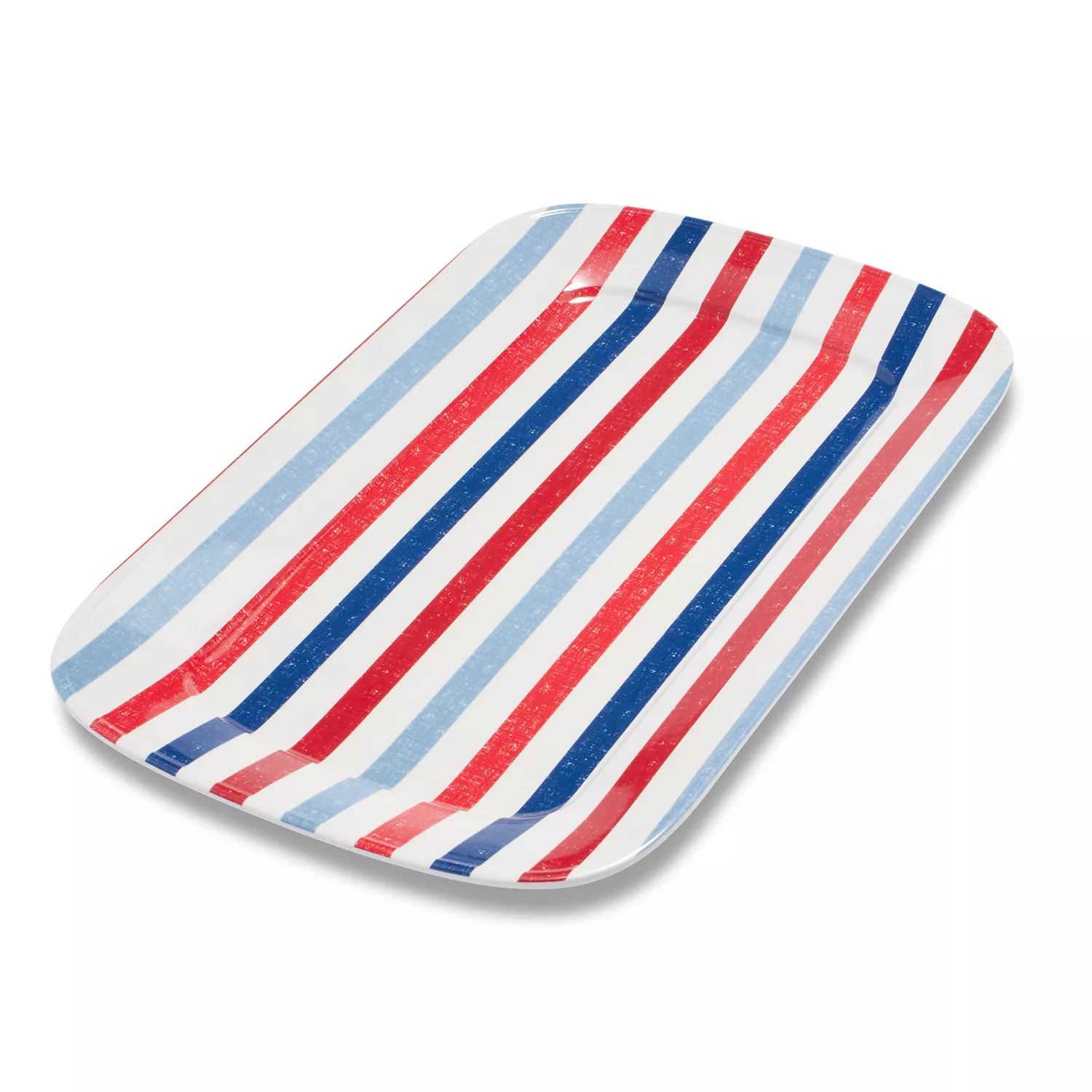 Sur La Table Fourth of July Striped Rectangle Platter, 19&#34; x 11&#34;