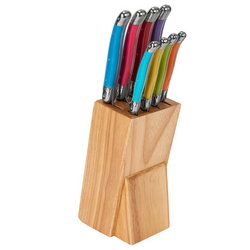 French Home Kitchen Knife Set with Wood Block, Set of 8