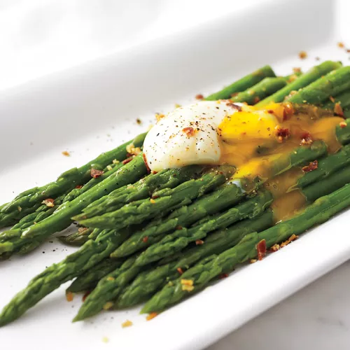 Asparagus with Egg and Crispy Pancetta