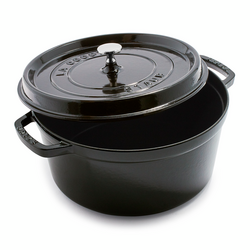 Staub Round Dutch Oven, 7 qt. Love how it disperses the heat while cooking and offers plenty of space