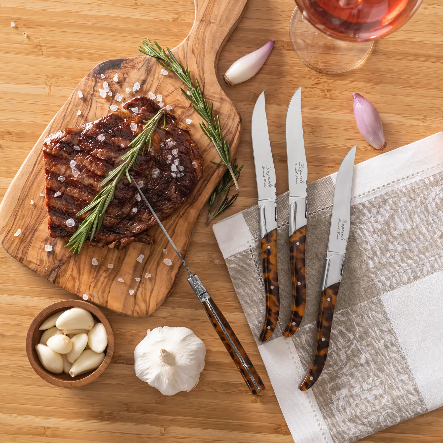 French Home Laguiole Steak Knives, Set of 4