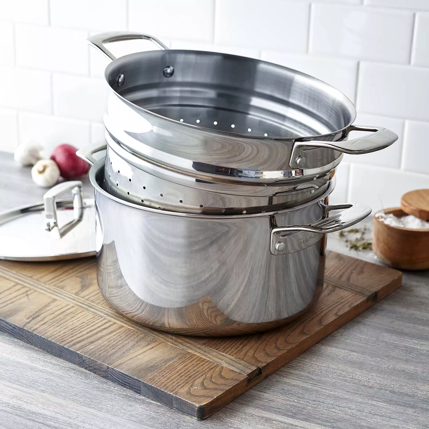 Sur La Table Classic 5-Ply Stainless Steel Stockpot, 8 Qt.