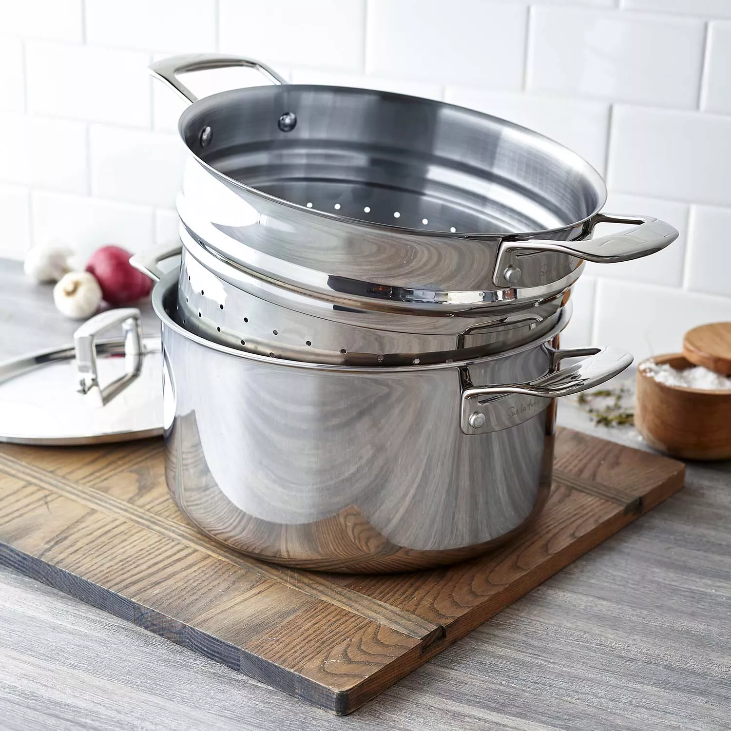 KitchenAid 3-Ply Base Stainless Steel 8qt Stockpot with Lid