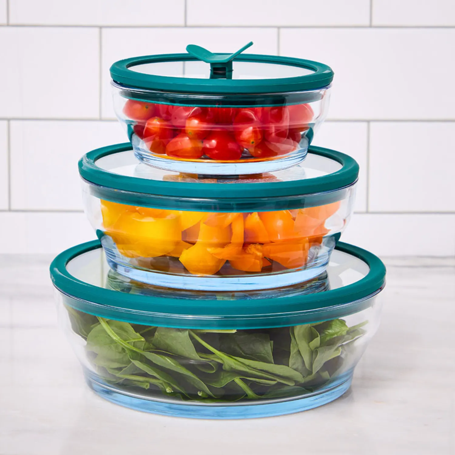 Anyday Microwave 12-Piece Glass Round Dish Set