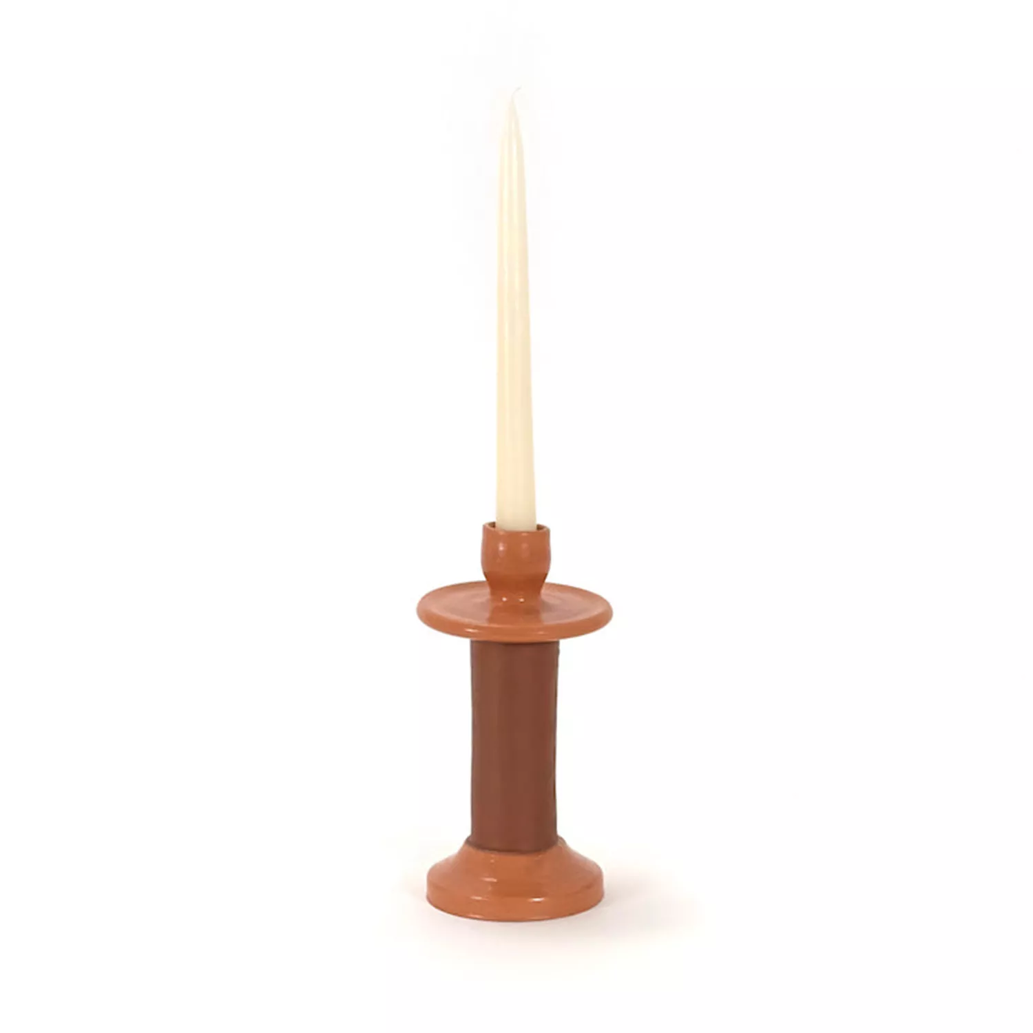 Alcantara-Frederic Large Leather Wrapped Candle Holder