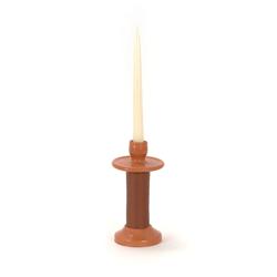 Alcantara-Frederic Large Leather Wrapped Candle Holder