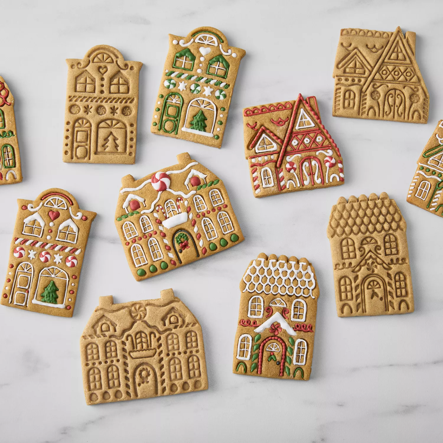 Gingerbread House Impression Cookie Cutters, Set of 4