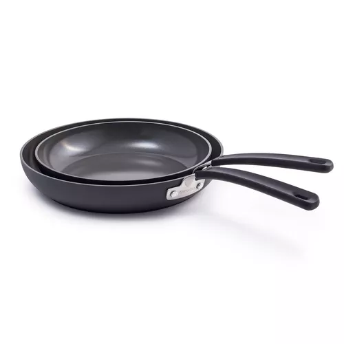 GreenPan Levels Stackable Ceramic Nonstick Skillets, Set of 2, 10&#34; & 12&#34;