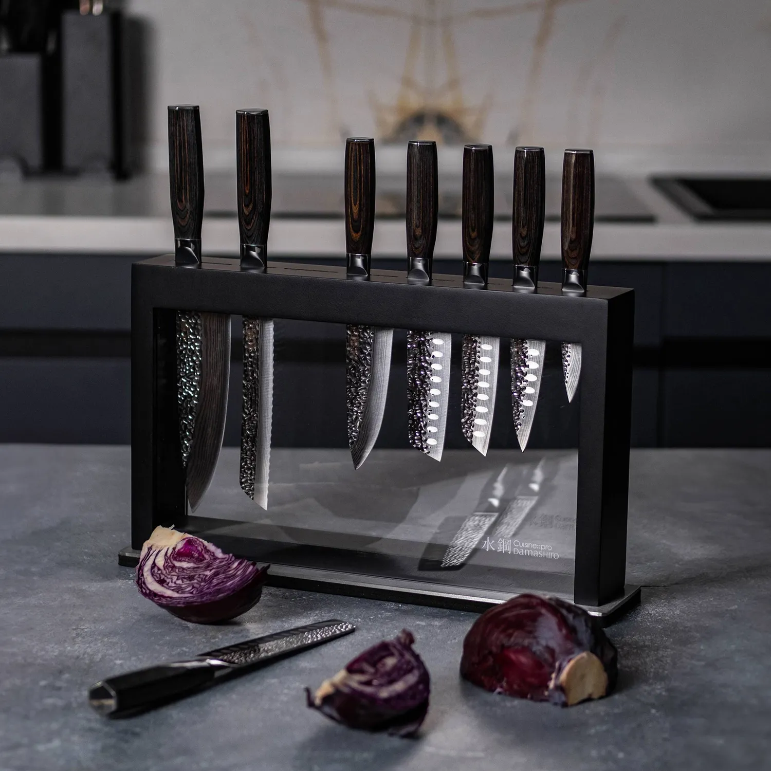 Cuisine::pro Damashiro Emperor Hisa 9-Piece Knife Block Set