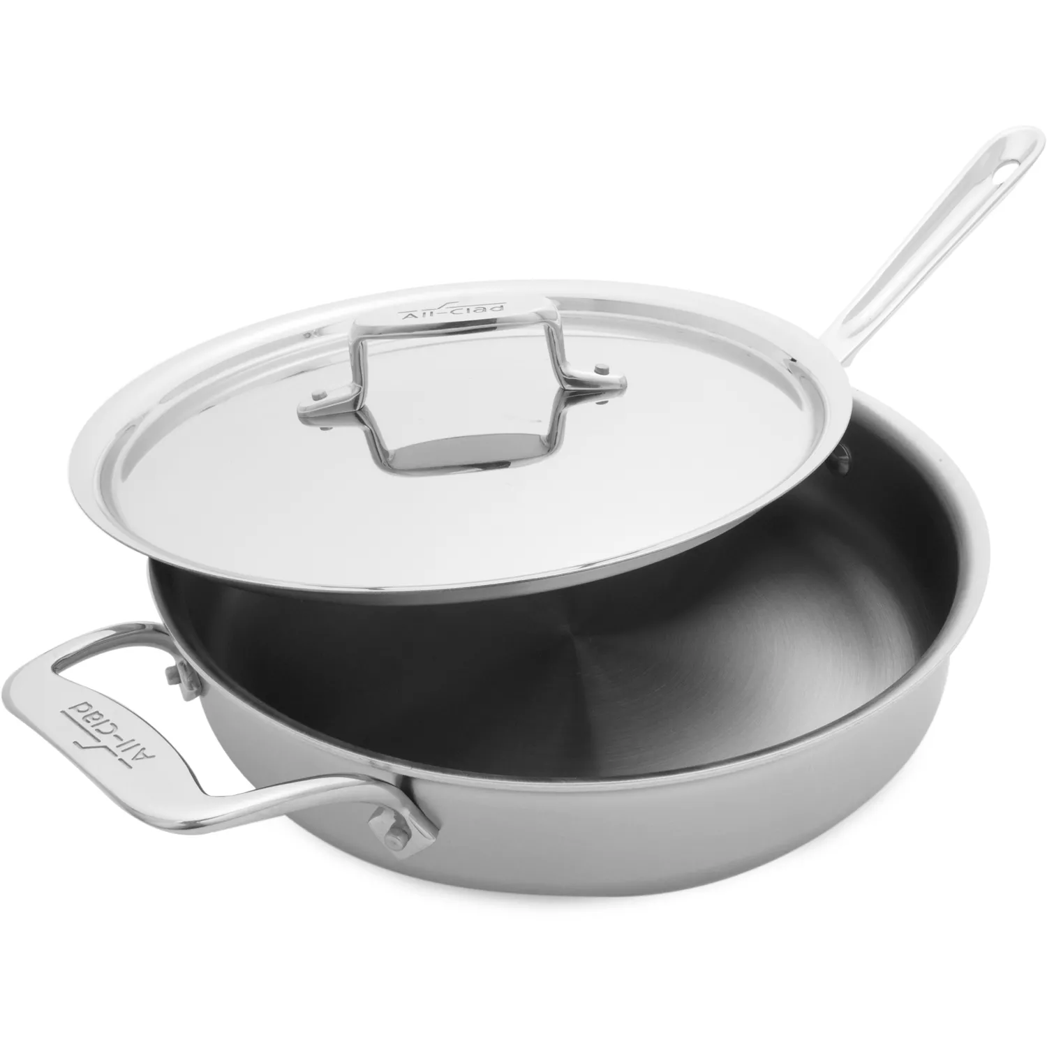 D5 Stainless Polished 5-ply Nonstick 12 inch Fry Pan with Lid