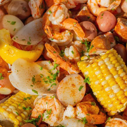 Shrimp Boil with Seasoned Garlic Butter