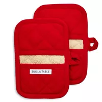Sur La Table Red Classic Oven Mitts, Set of 2