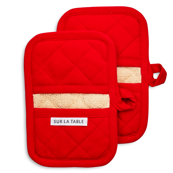 Red Classic Oven Mitts, Set of 2