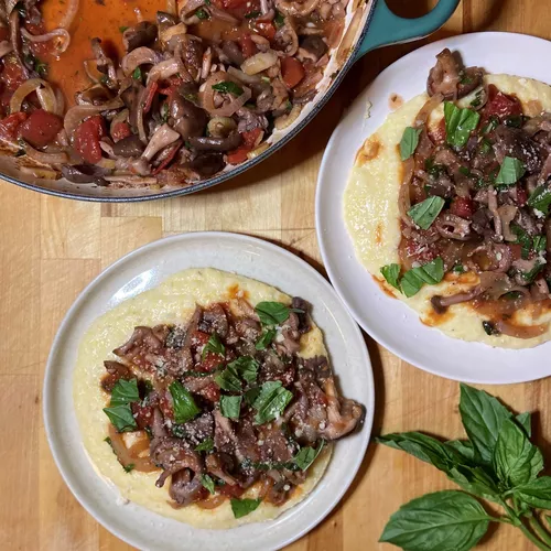 Creamy Polenta with Wild Mushroom Ragu