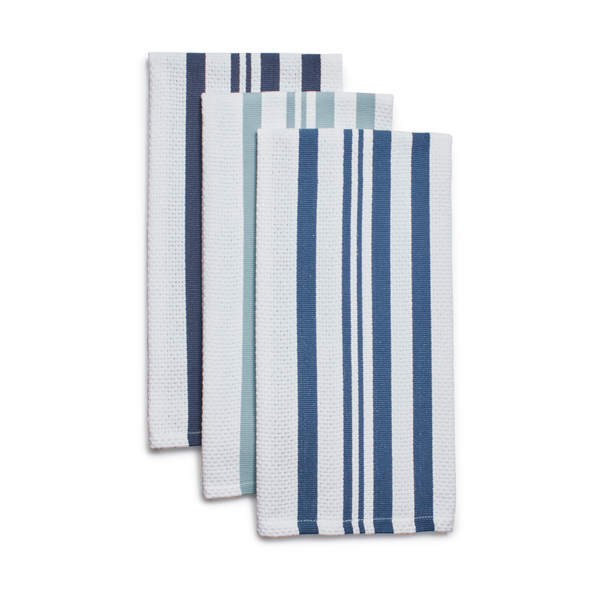Sur La Table Striped Basketweave Kitchen Towels, Set of 3
