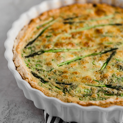 Spring Quiche with Asparagus, Gruyere and Fontina