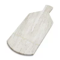 Sur La Table Beige Marble Rectangular Cheese Board, 17&#34; x 7&#34;