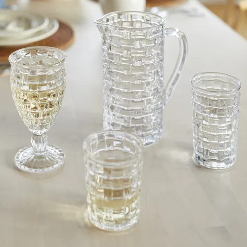 Sur La Table Basketweave Glass Goblet
