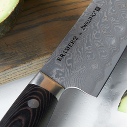 Bob Kramer Stainless Damascus Narrow Chef&#8217;s Knife by Zwilling J.A. Henckels, 8&#34;